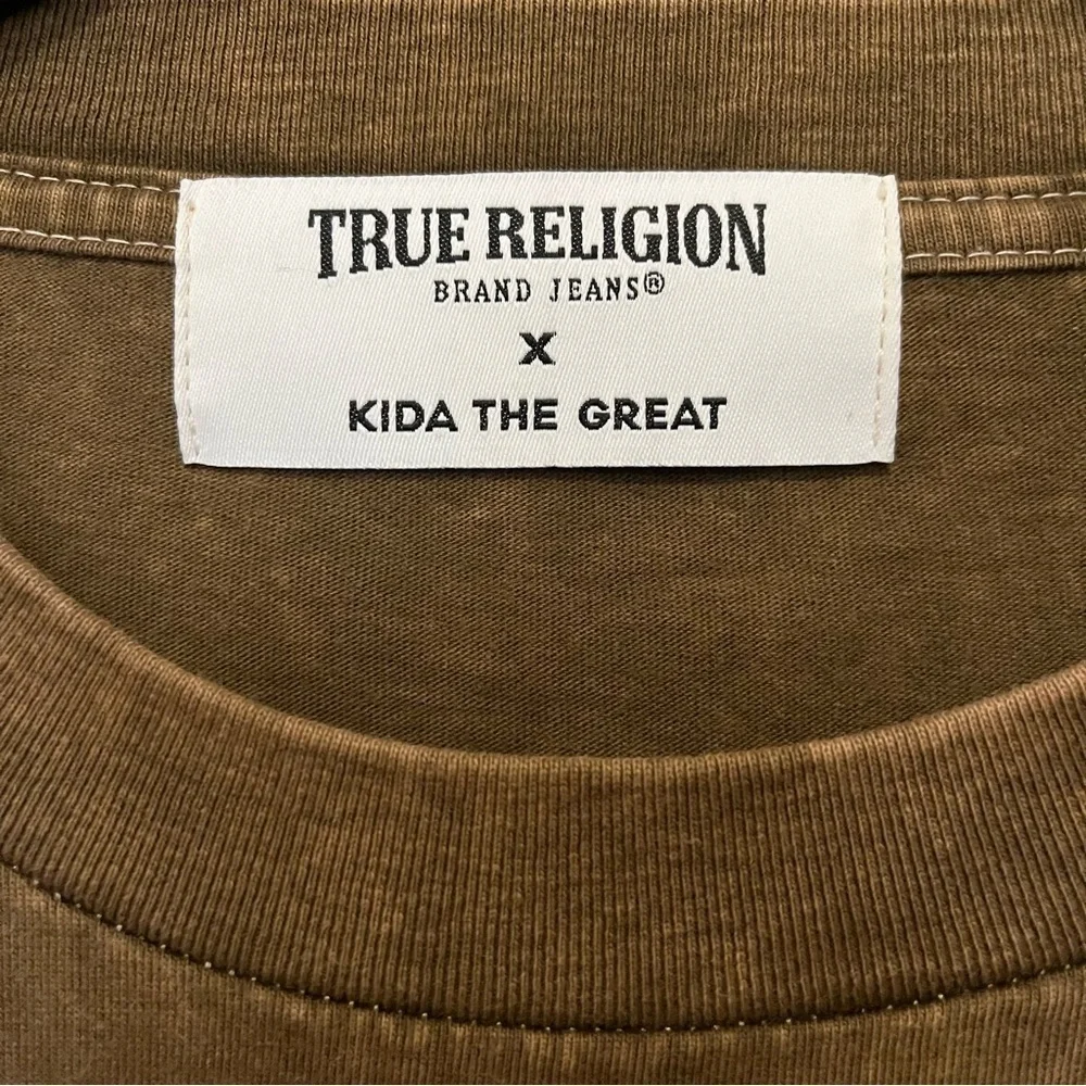 True Religion x Kida the Great Long Sleeve Burnout Green T Shirt Men’s Size L